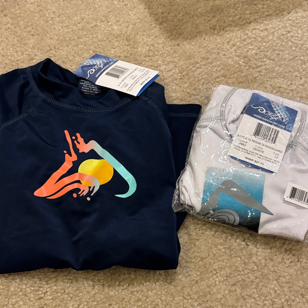 Kanu surf rash guards set of 2 new size large 12